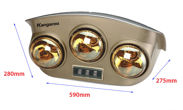 Đèn sưởi nhà tắm Kangaroo KG251 kích thước