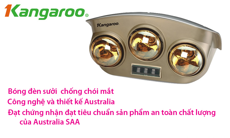 Đèn sưởi nhà tắm Kangaroo KG251 công nghệ Australia