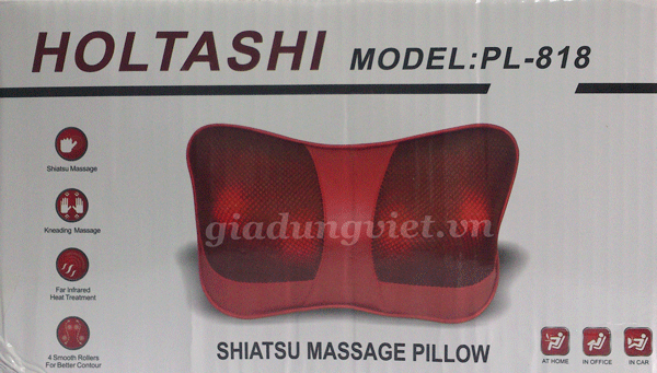 Gối massage hồng ngoại Shiatsu PL 818 nhỏ gọn, di động