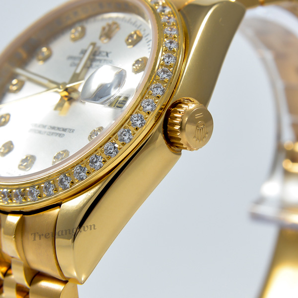 Đồng hồ Rolex nam Datejust full gold núm chỉnh
