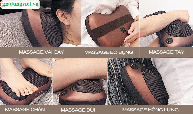 Gối massage cổ hồng ngoại trên mọi vị trí