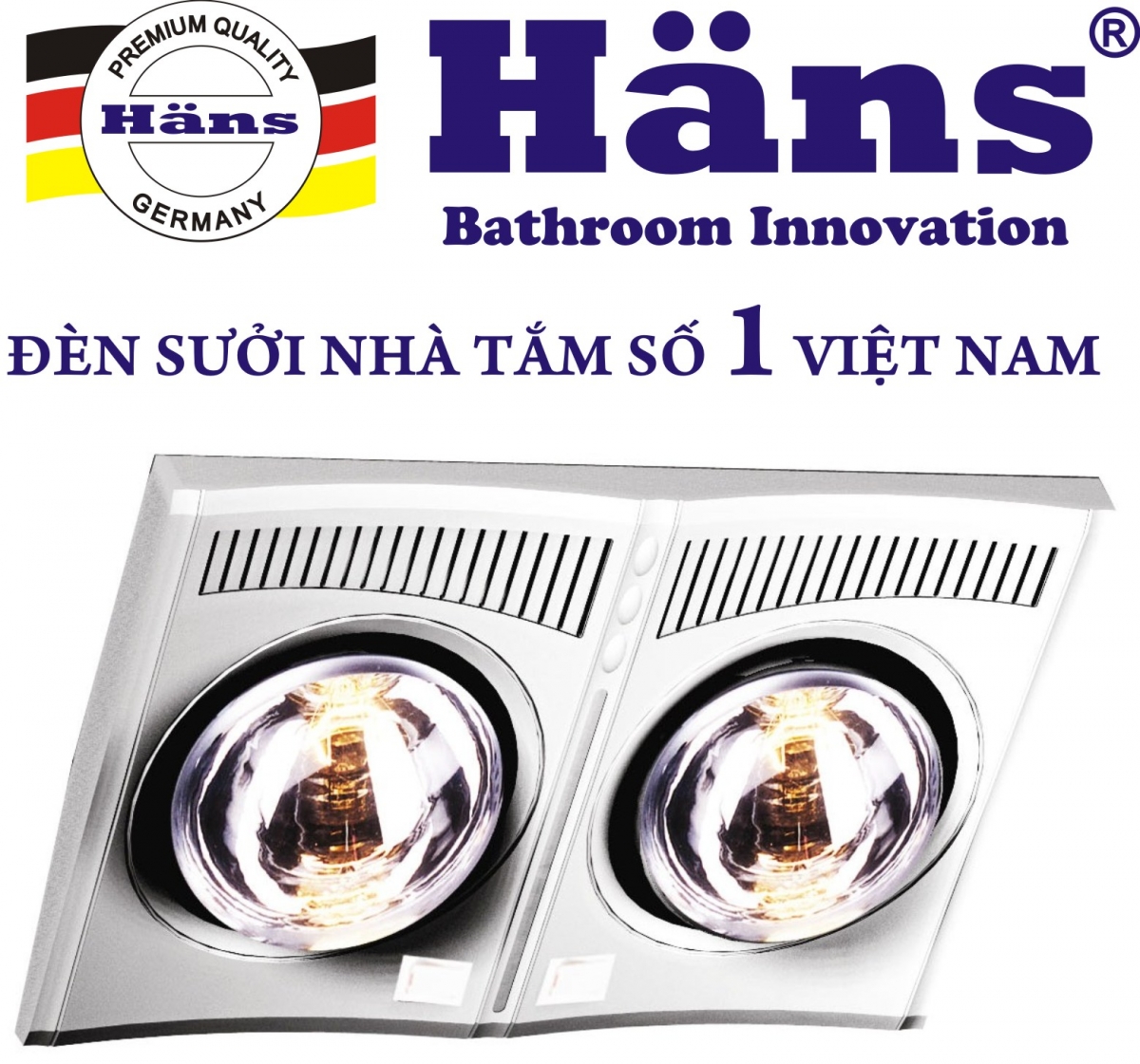 Đèn sưởi nhà tắm Hans Đức H2B610 hồng ngoại 2 bóng NK. - Tre Vàng ...