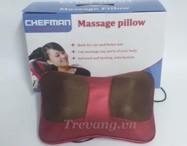 Gối massage hồng ngoại Chefman CM-212A Pillow USA vỏ hộp