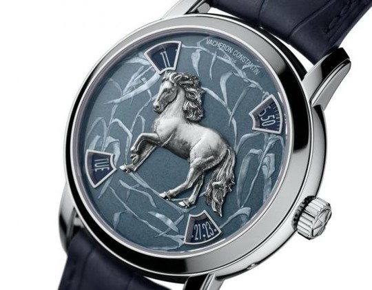 Đồng hồ đeo tay dây da khắc hoạ hình ngựa