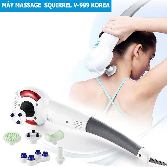 Máy massage cầm tay 7 đầu đa năng Squirrel V-999-Korea