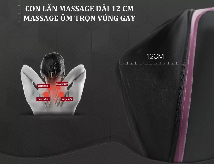 đệm massage toàn thân 6D Hàn Quốc vị trí gáy