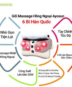 Gối massage hồng ngoại Ayosun 6 bi giá rẻ