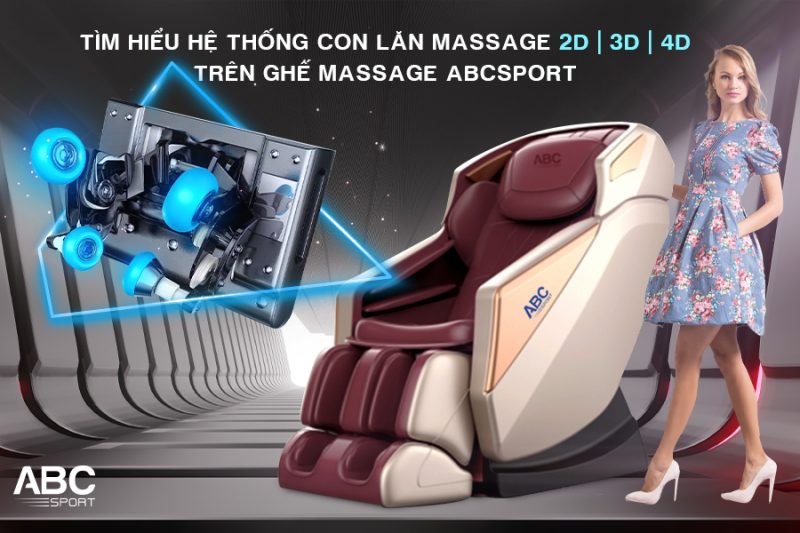 Công nghệ ghế massage với con lăn 3D, 4D, 5D.