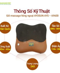 Gối massage hồng ngoại AYOSUN AYS – 696E8 chính hãng